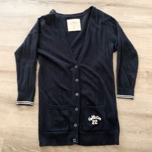 Navy Hollister cardigan w mid sleeve XS
